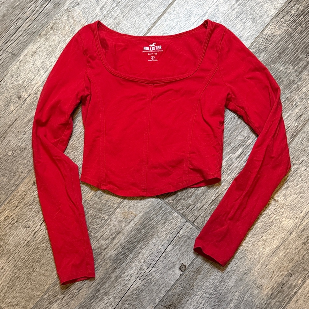 Hollister Women's Bright Red Crop Top